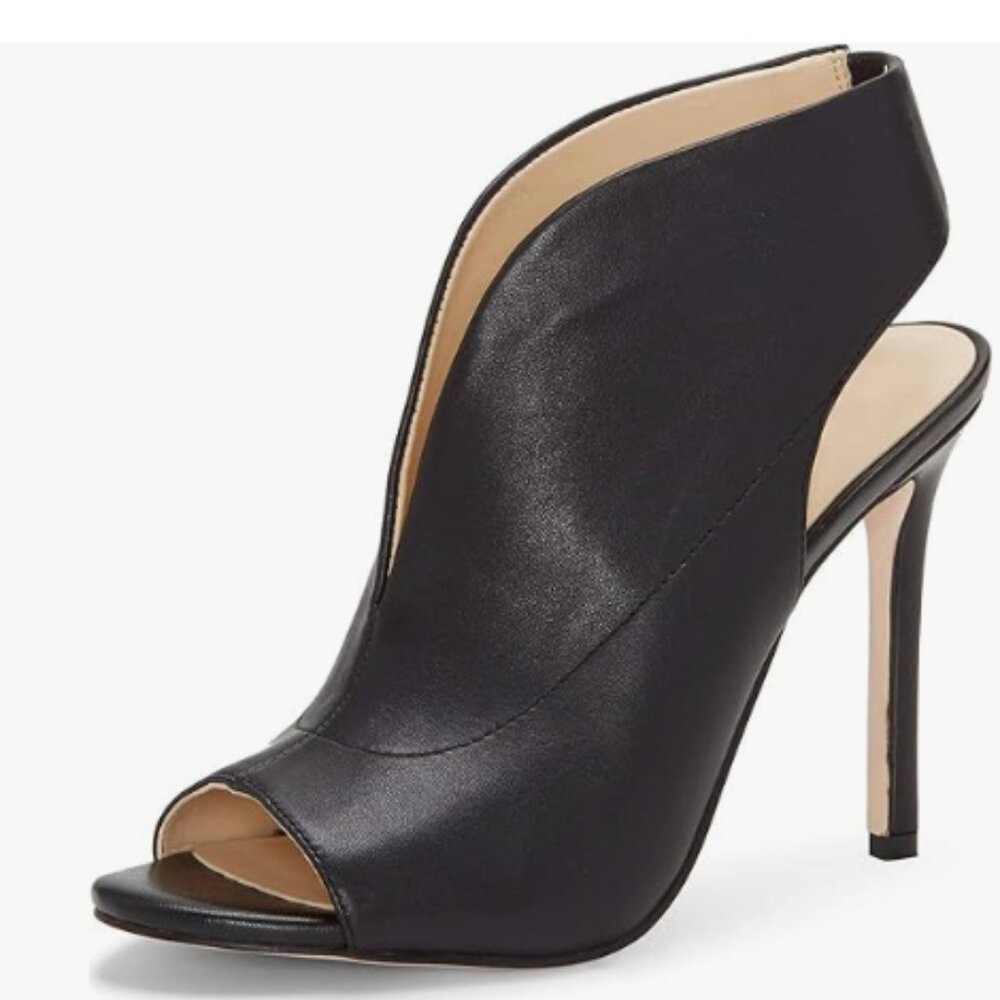YDN Black Chic Slingback Peep Toe Stiletto High Heel Ankle Boots Cutout Sandals